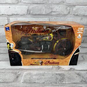 NewRay Indian 1934 Sport Scout 1:12 Die Cast Yellow Brown Motorcycle New In Box